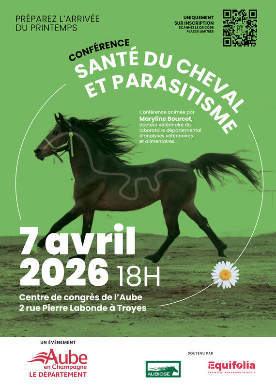 Conférence sur le thème Santé du cheval et parasitisme, mardi 7 avril 2026