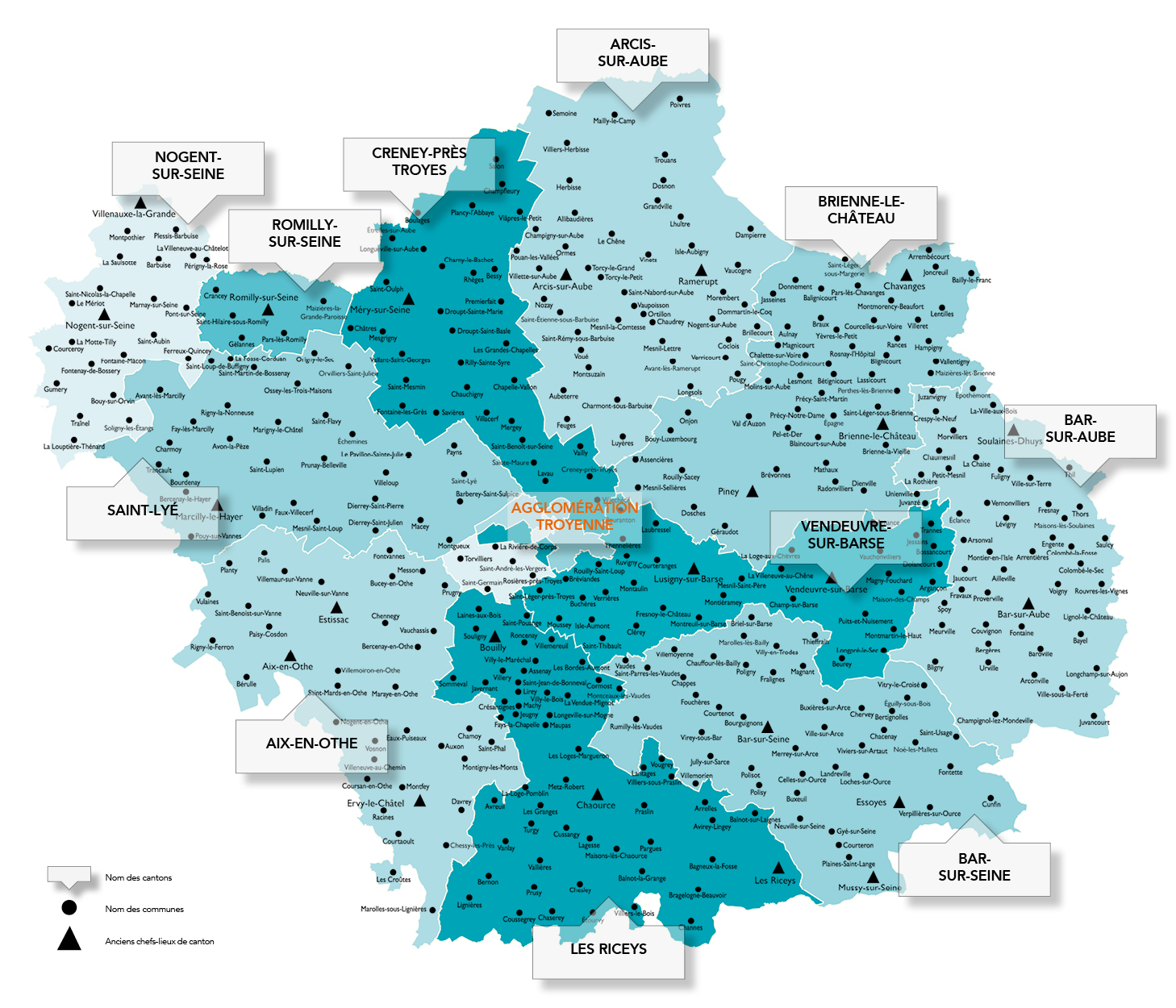 Carte de la Côte-d'Or - carte numérique vectorielle par Blay-Foldex